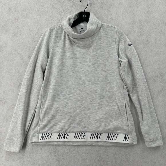 Nike Sweatshirt Women’s MEDIUM Gray Dri-Fit Turtleneck Pullover‎ - Picture 1 of 9